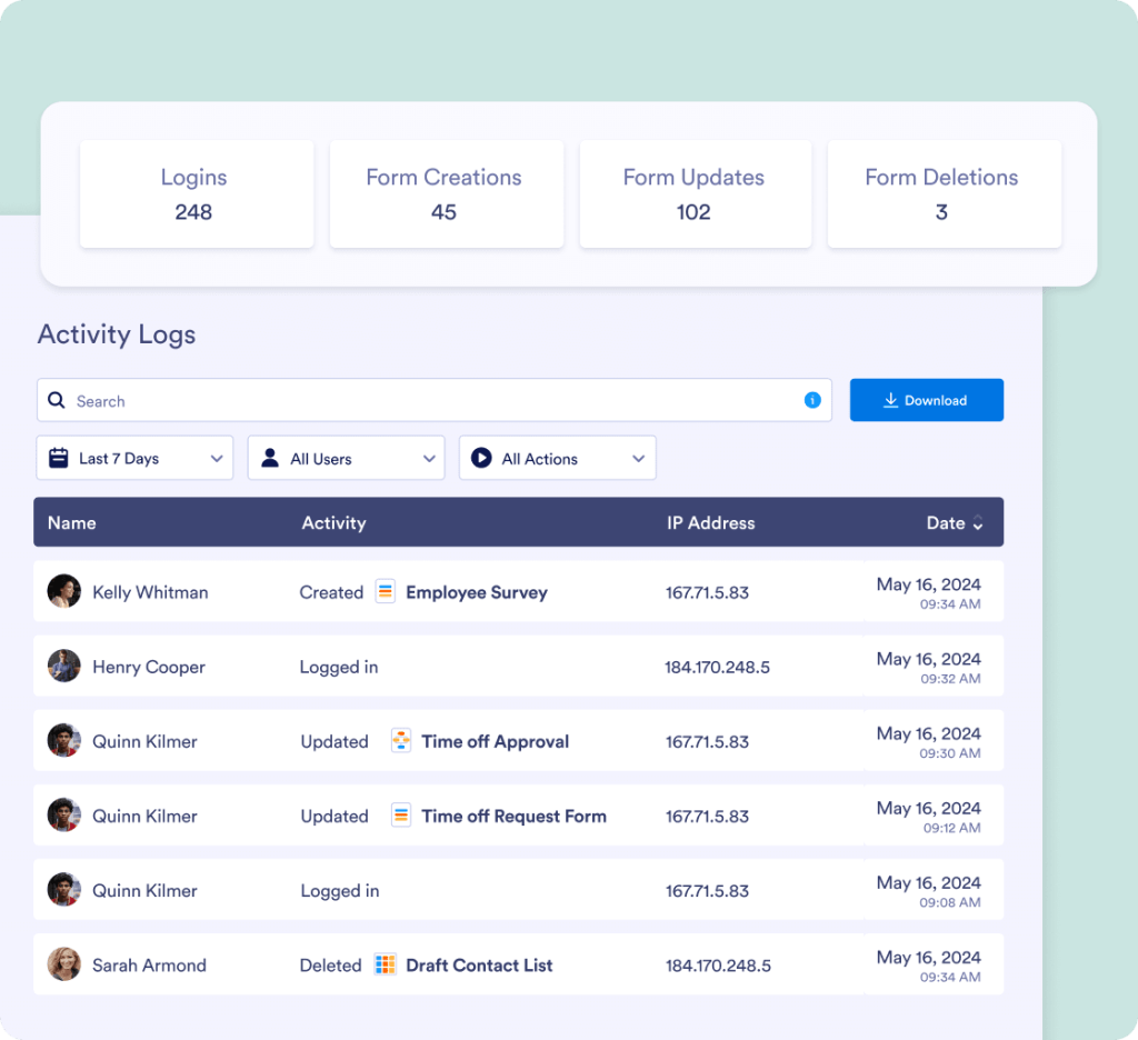 Access user account history