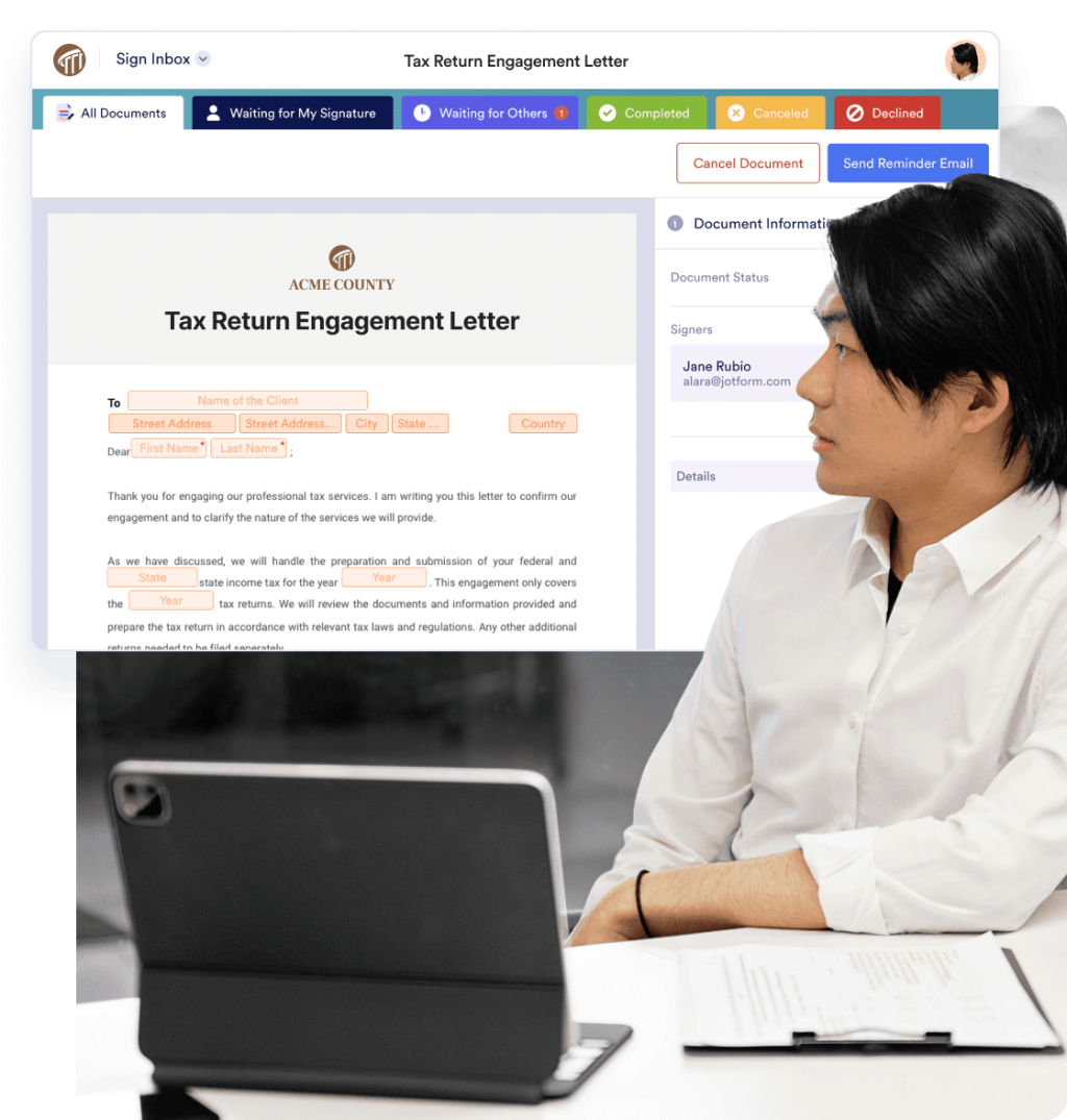 Track document progress with Jotform Sign Inbox