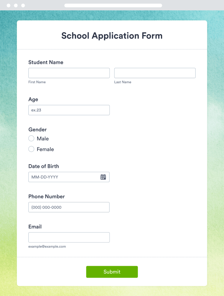 School Application Form