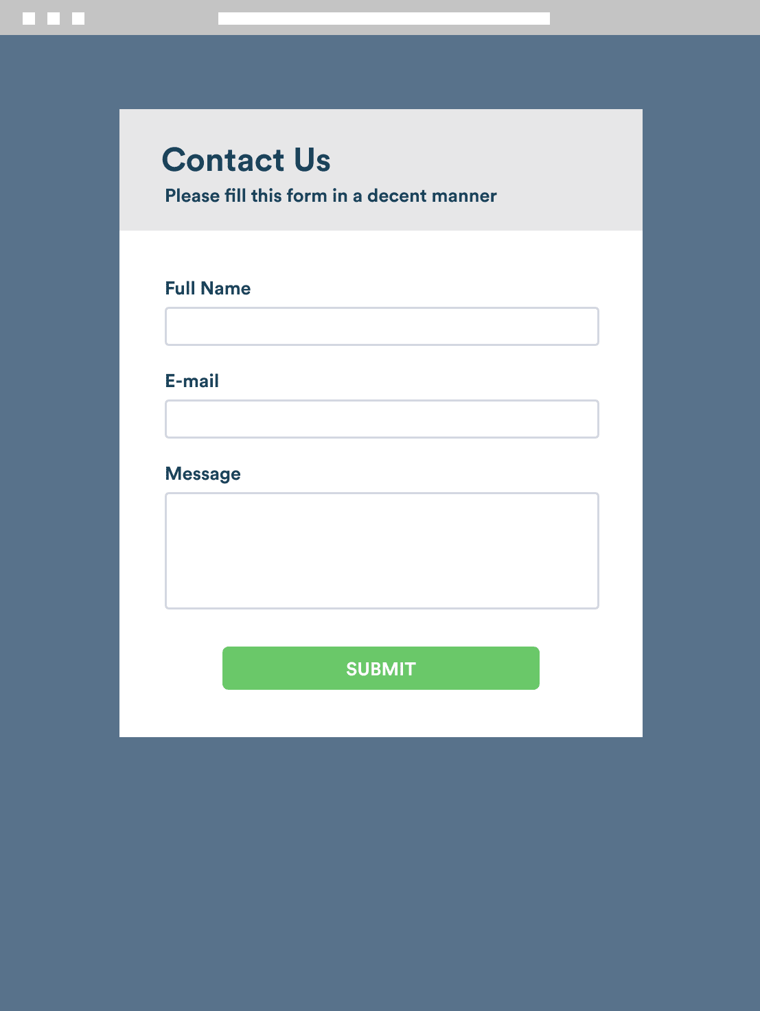 General Inquiry Contact Form Image
