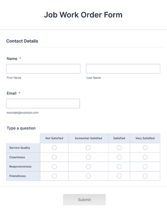 Job Work Order Form preview