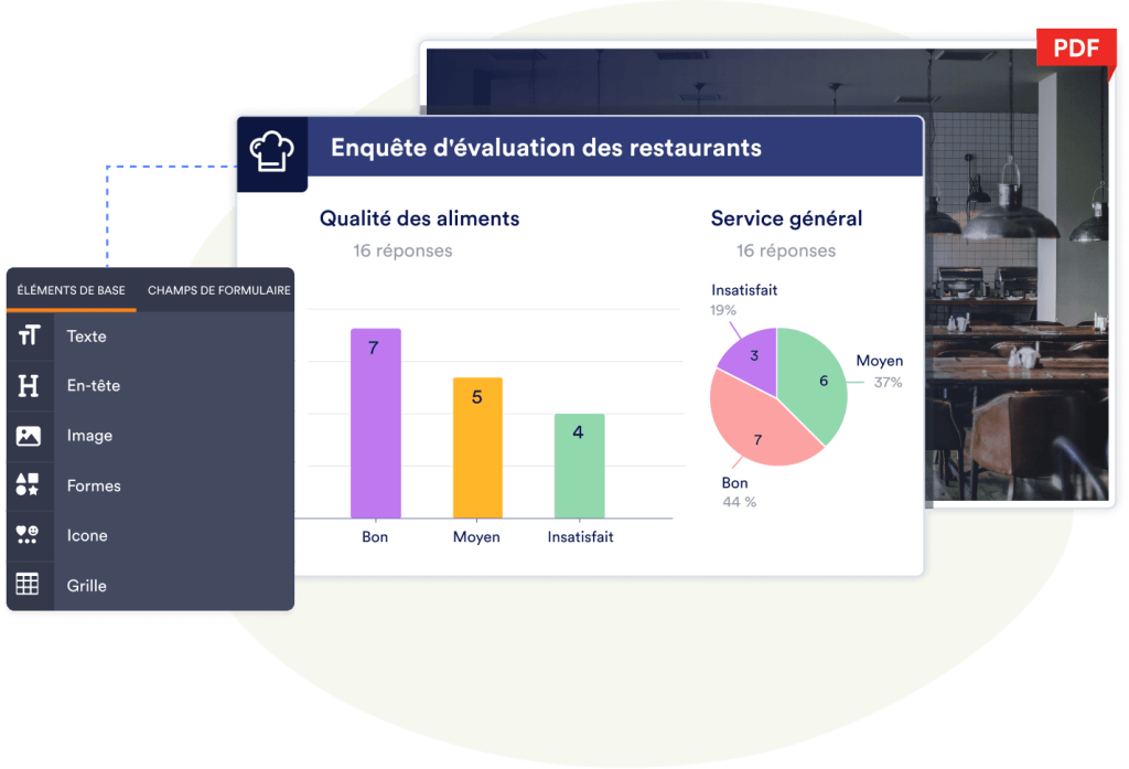 Créez des rapports de qualité profesionnelle depuis les résultats de sondages