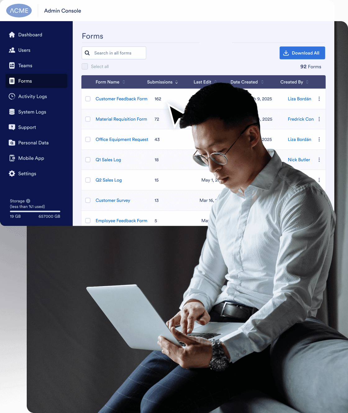 Manage forms from one location