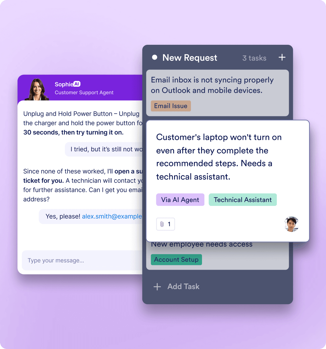 Create tasks from AI Agent conversations