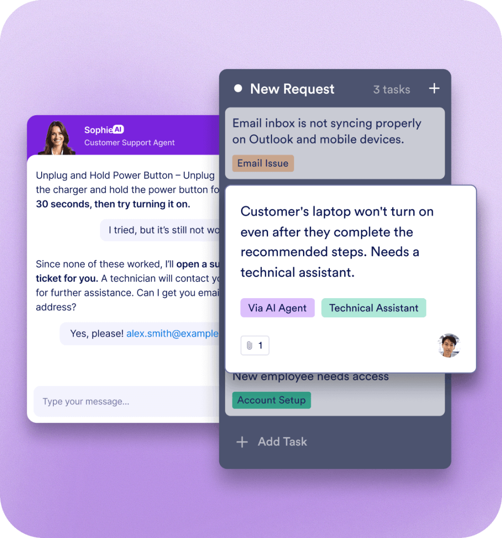 Create tasks from AI Agent conversations