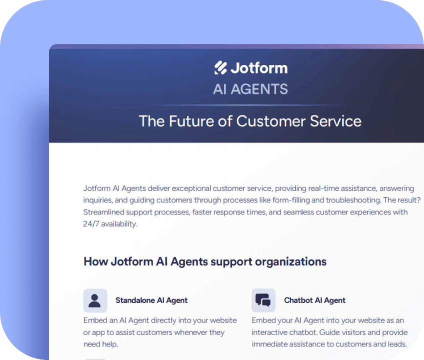 Jform AI Agents One Pager