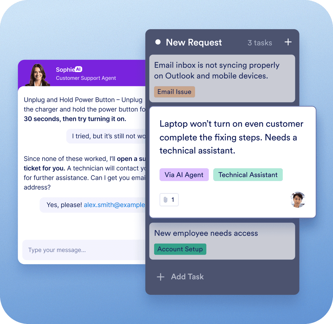 Trigger tasks from AI Agent conversations
