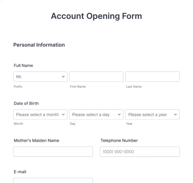 Account OpeningForm