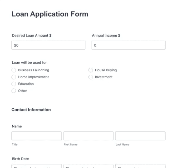 Loan Application Form