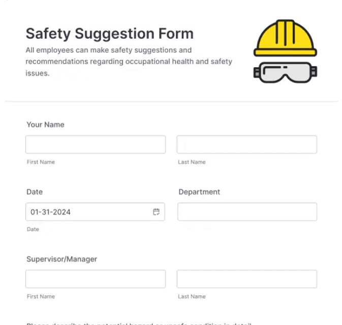 Safety Inspection Form