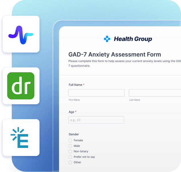 GAD-7 Anxiety Assessment Form with healthcare system integrations