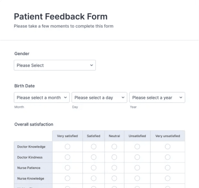 Patient Feedback Form