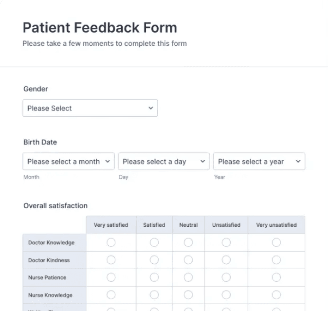 Patient Feedback Form
