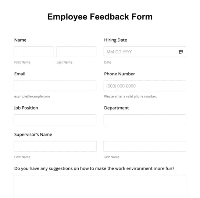 Employee Feedback Form