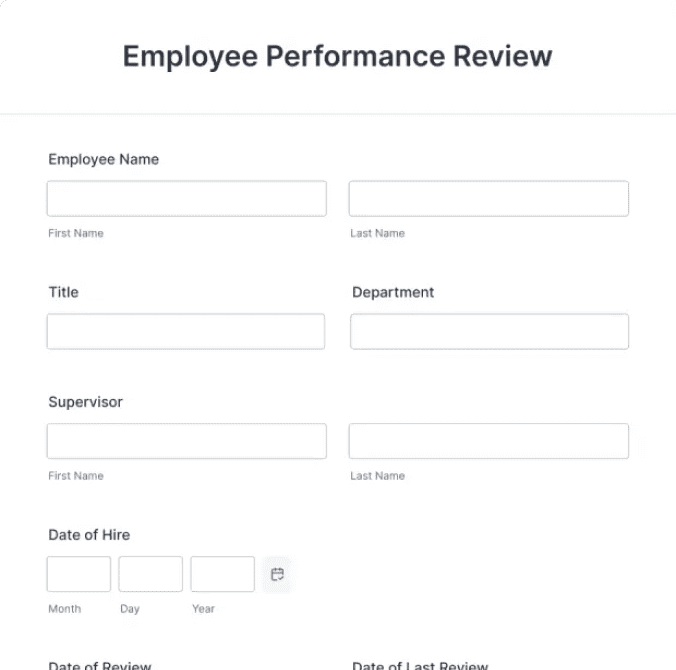 Performance Review Form