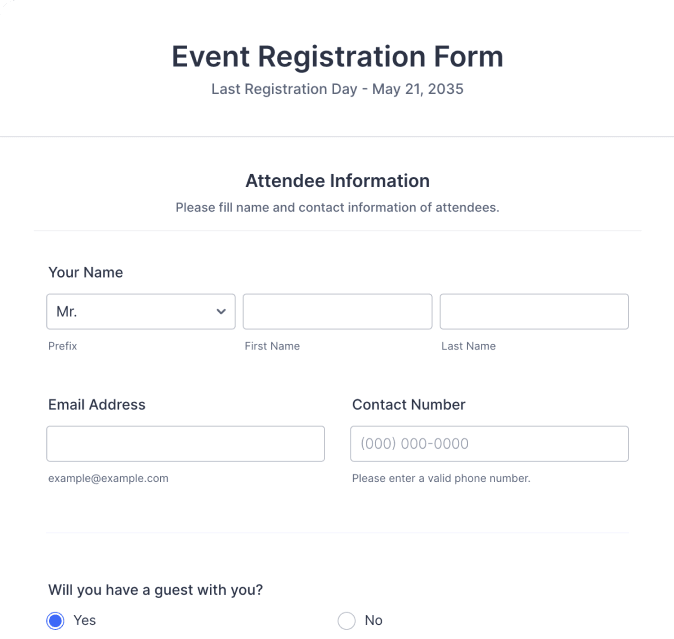 Event Registration Forms