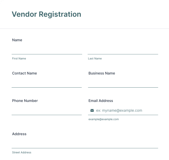Vendor Application Forms