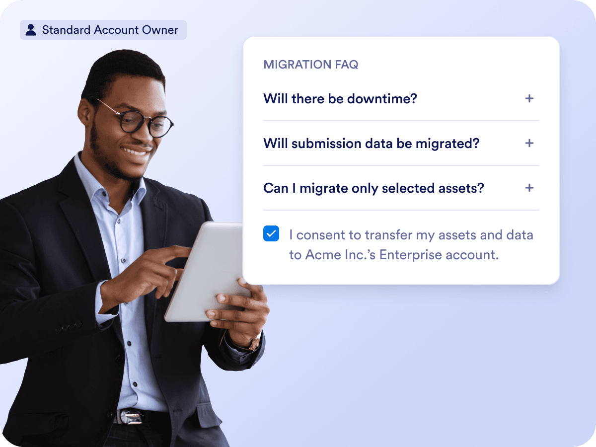 The account owner gives consent