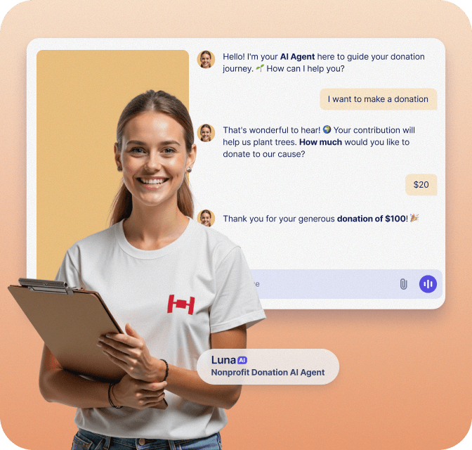 Support donors, volunteers, and staff with AI agents