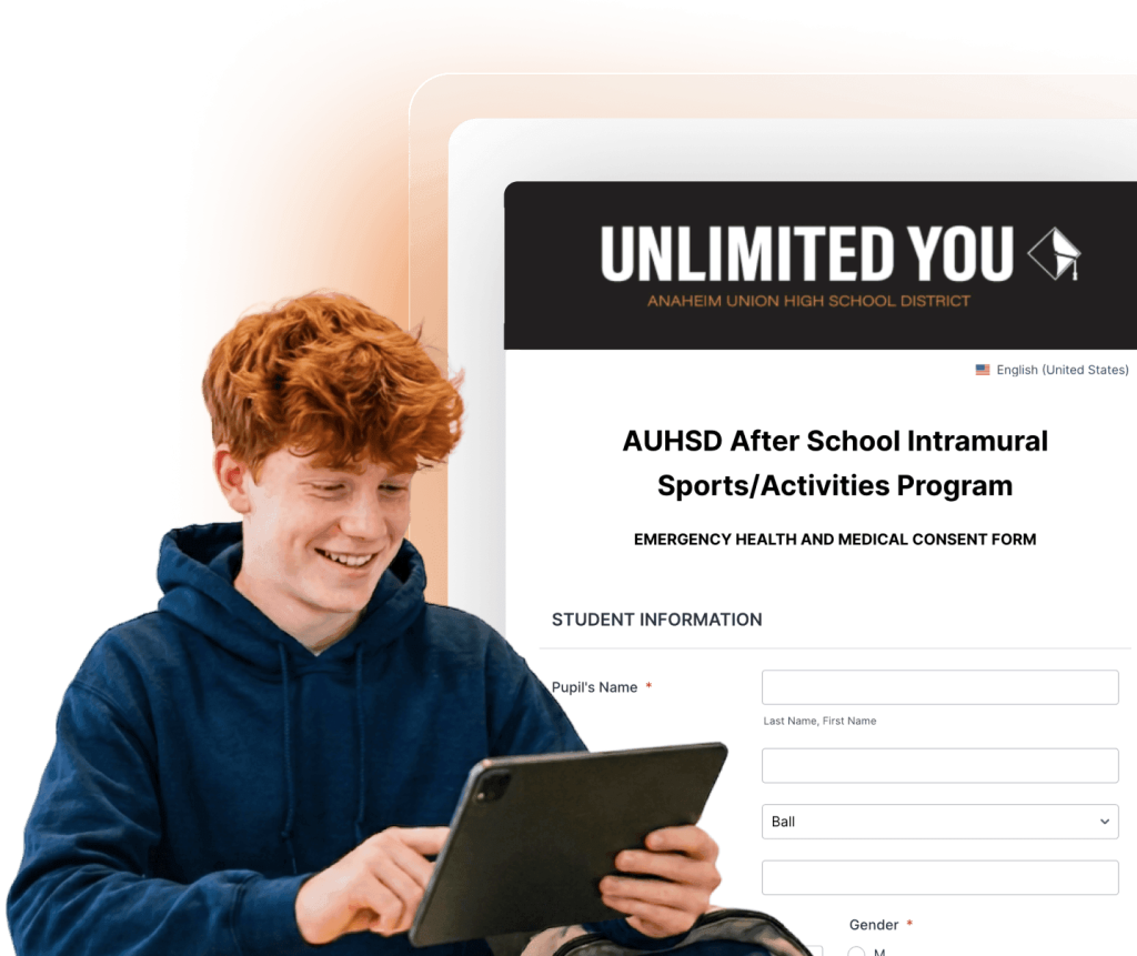 Anaheim UHSD after-school activities application form