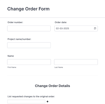 Change Order Form