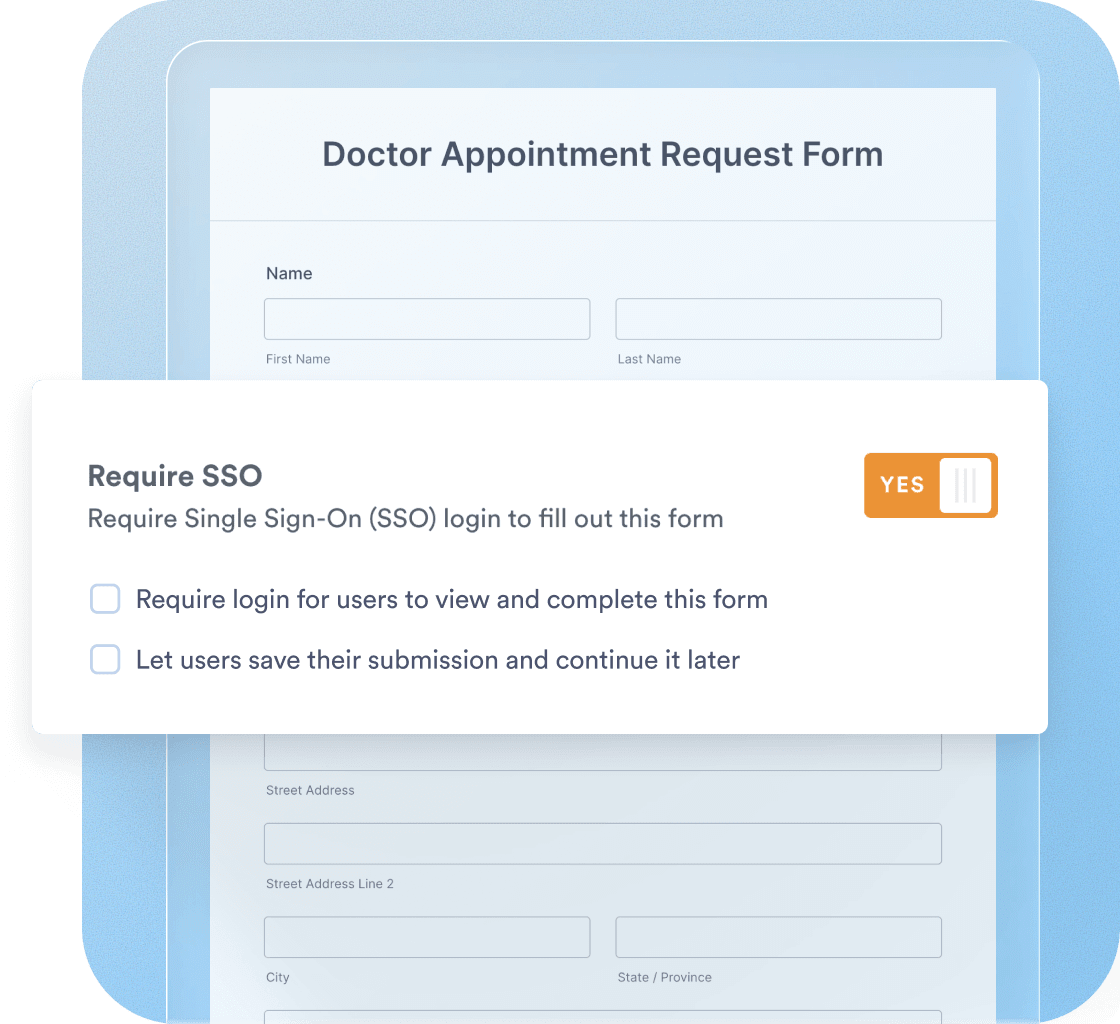 Require SSO login to fill out forms