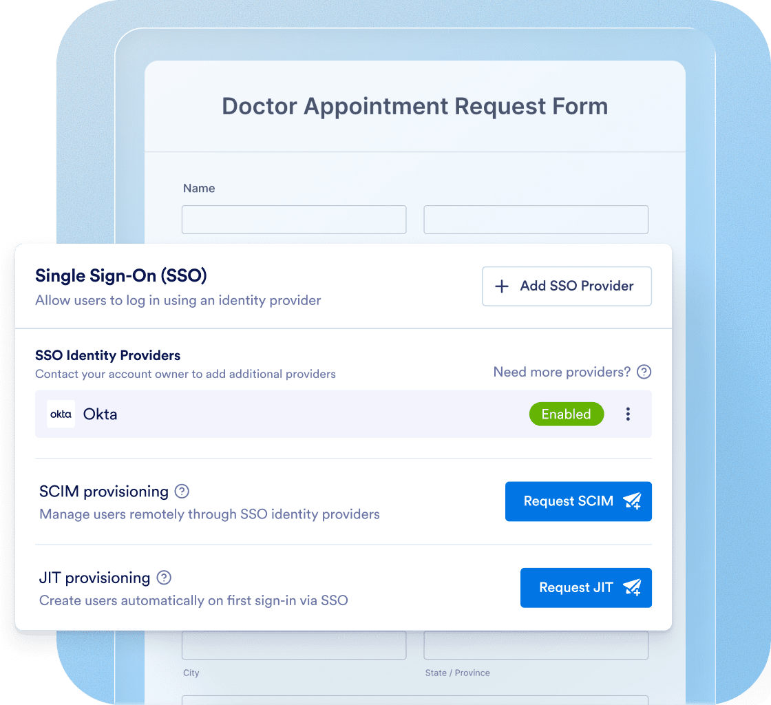 Require SSO login to fill out forms