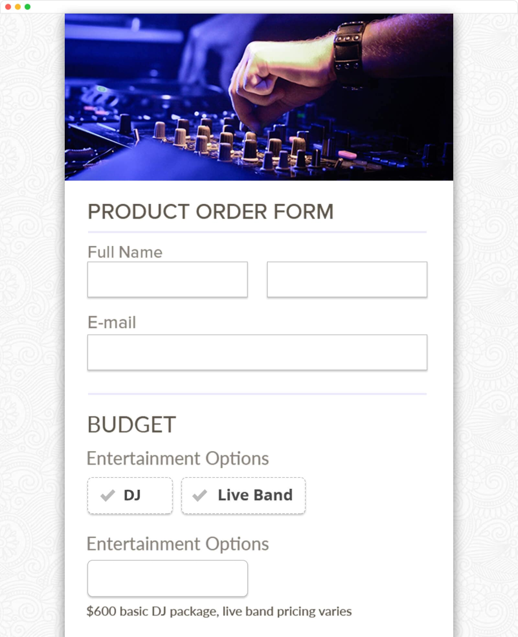 Product Ordering