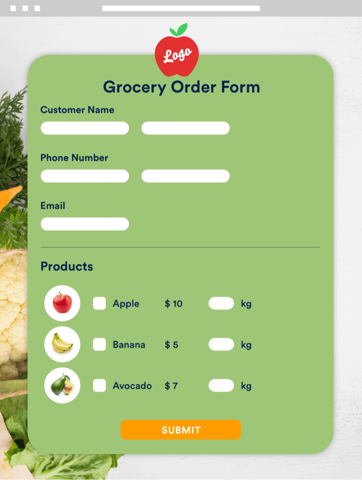 Grocery Order Form