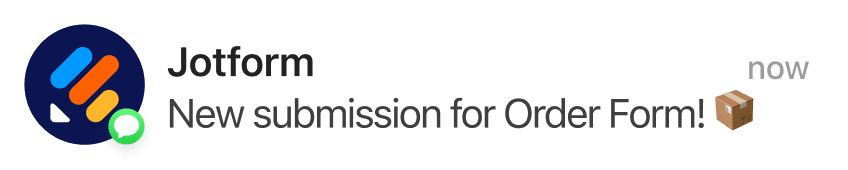 WhatsApp notification from Jotform