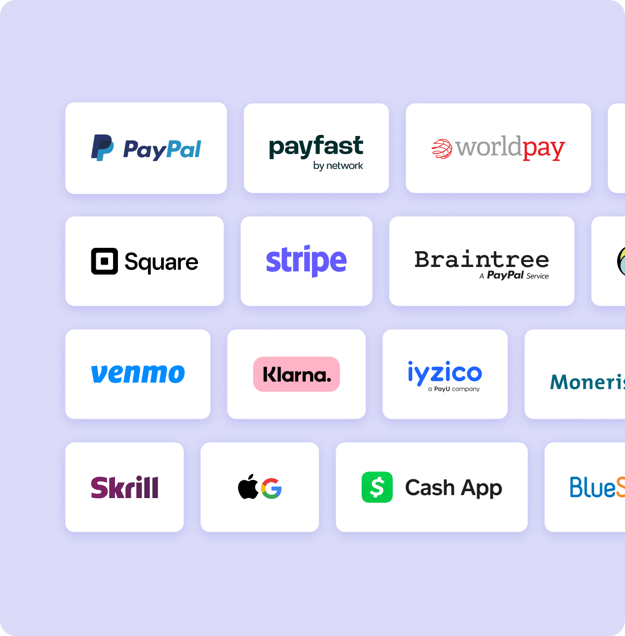 Accept payments with ease using PayPal, Stripe, Apple Pay, and more trusted providers.