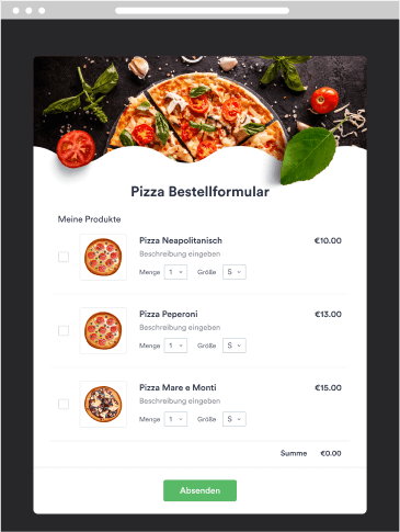Pizza Bestellformular