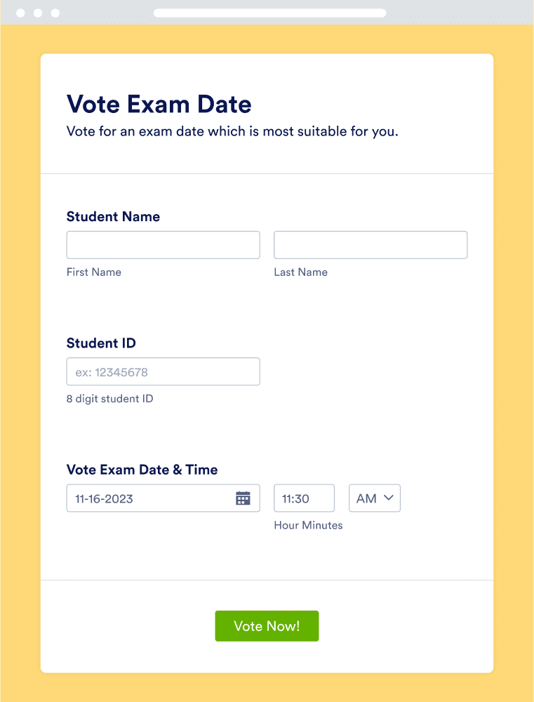 Exam Date Voting Form