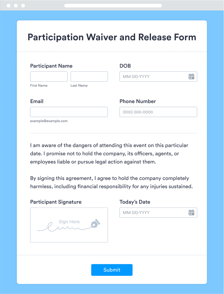 Participation Waiver and Release Form