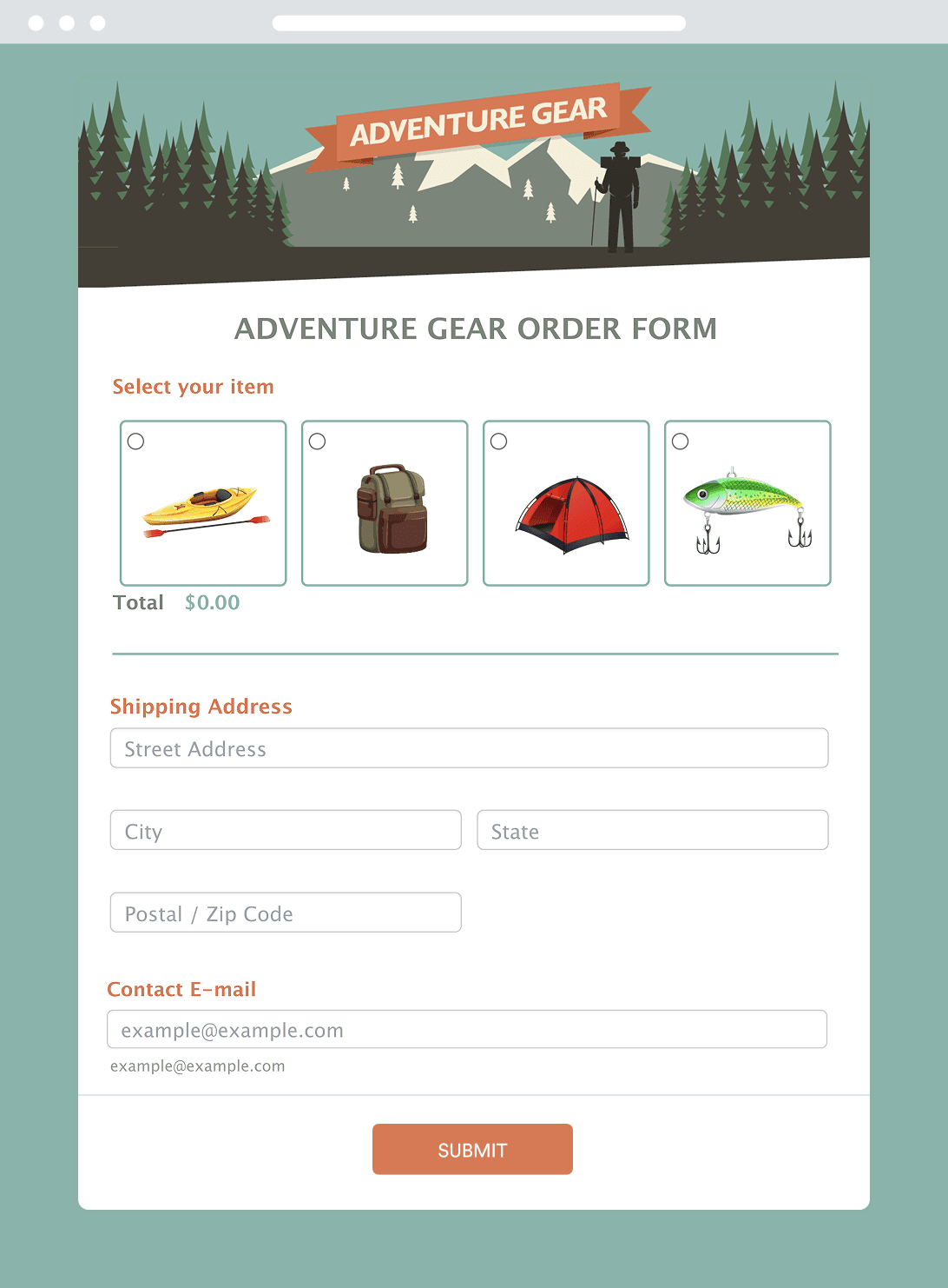 Camp Gear Order Form