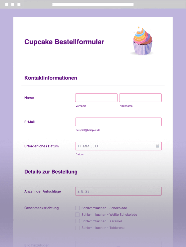 cupcake-bestellformular