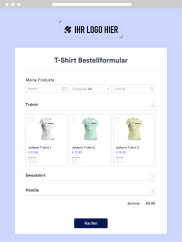 T-Shirt Bestellformular