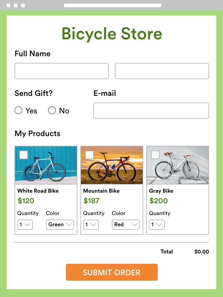 Bicycle Store Form