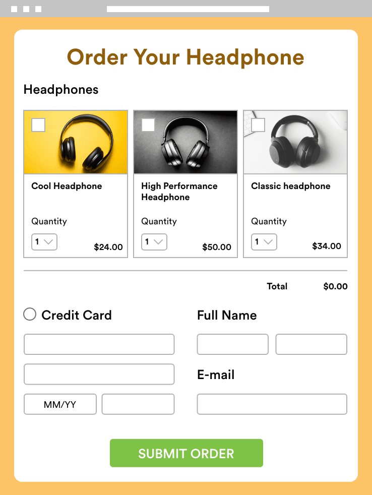 Headphone Order Form