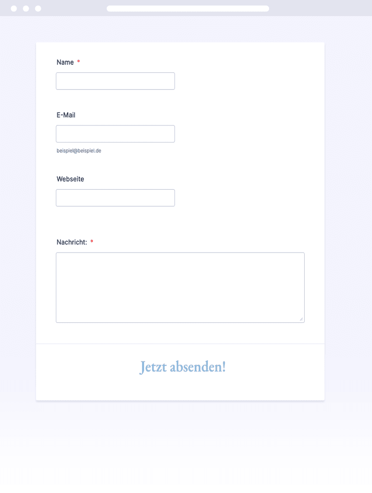 Schickes Kontaktformular im Briefdesign