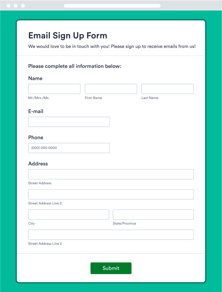 Email Signup Form