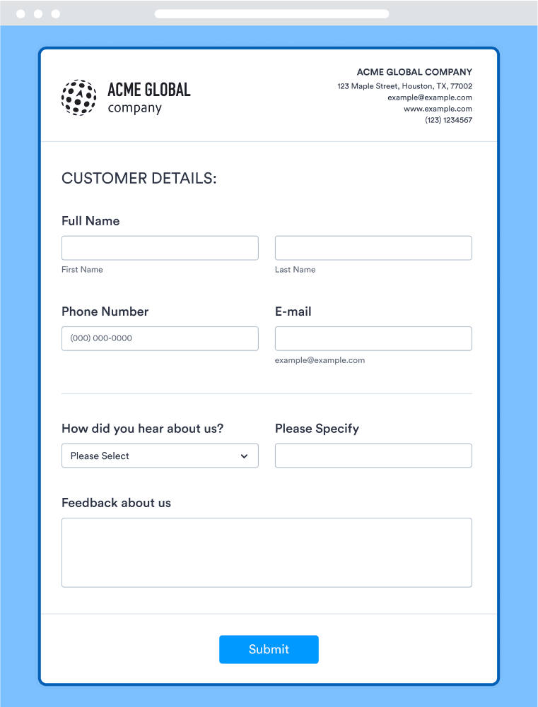 New Customer Registration Form