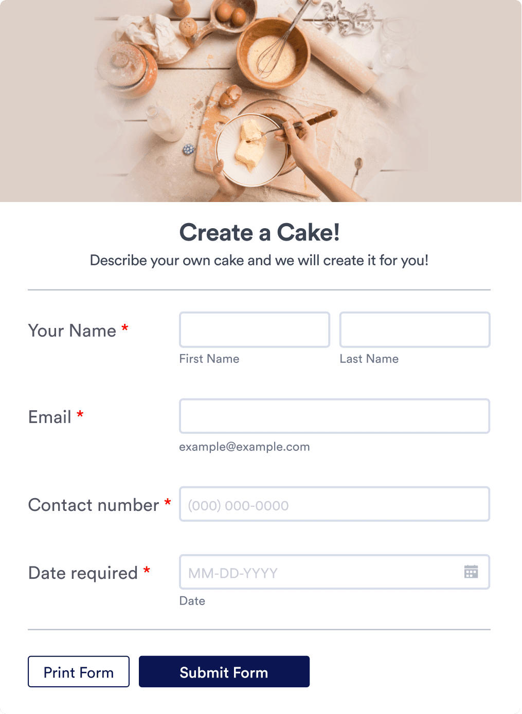 Order Forms Hero Template 2