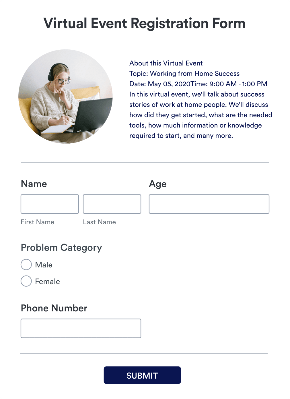 Registration Forms Hero Template 1
