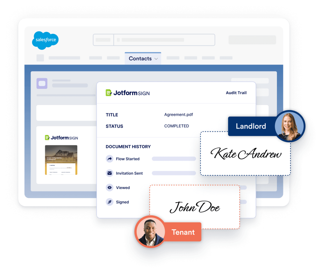 Collect e-signatures from Salesforce contacts