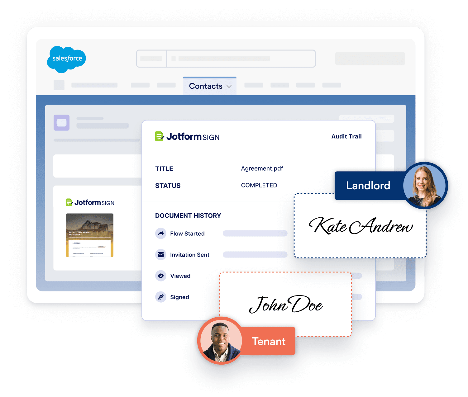 Collect e-signatures from Salesforce contacts