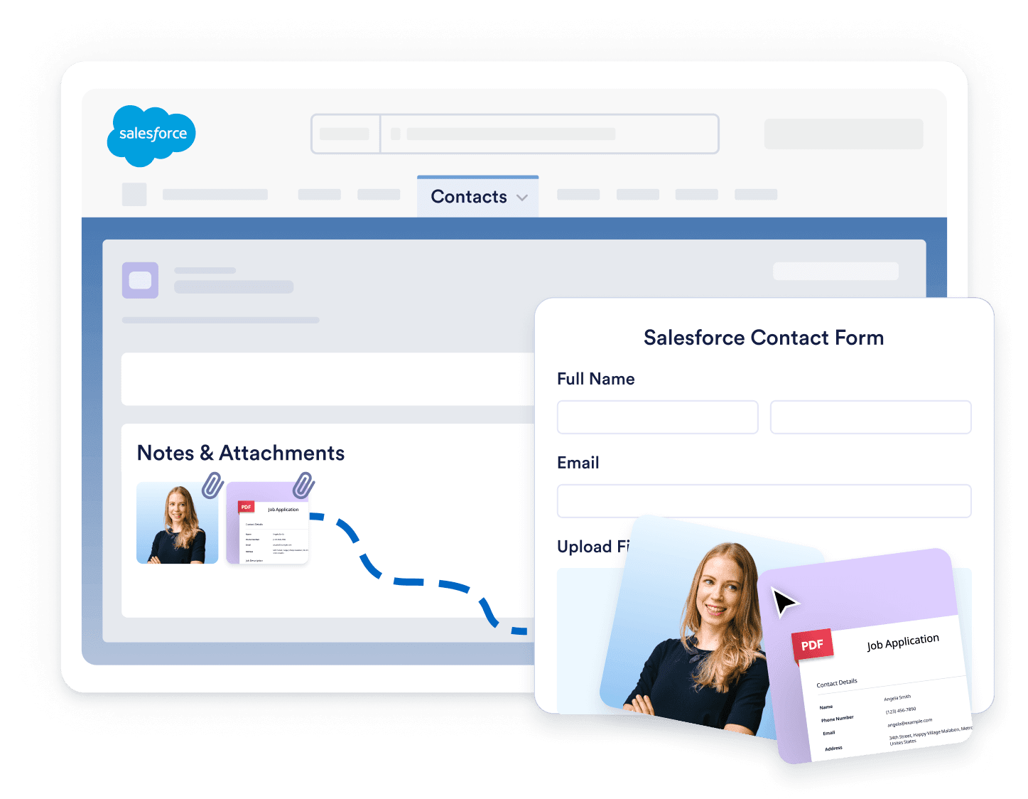 Attach files to Salesforce records