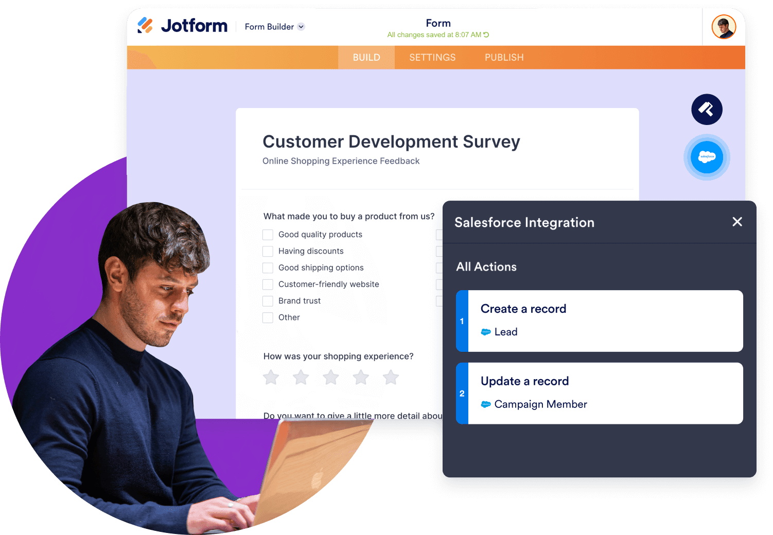 Quickly access Salesforce integration settings