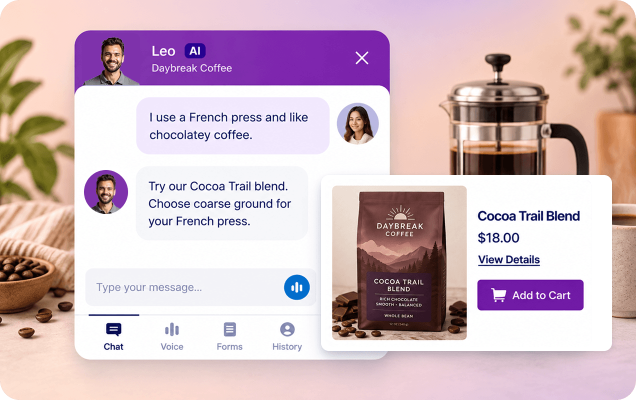 Recommend products through conversation