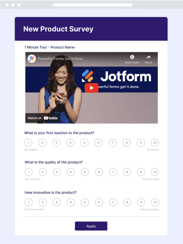 New Product Survey Form